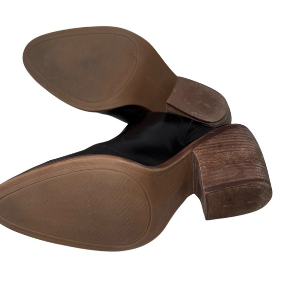 Lucky Brand Women's Slip On Clogs Size 9.5M Black Leather Block Heel Almond Toe - Picture 9 of 12